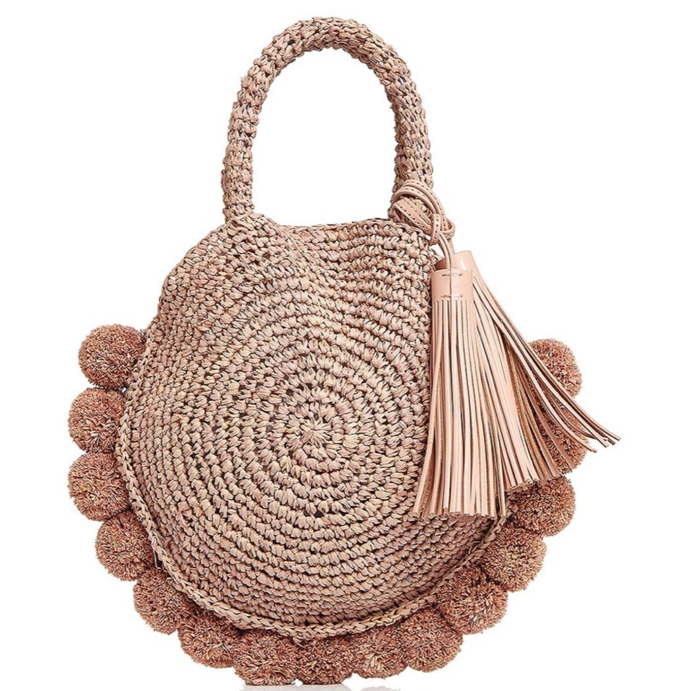 Loeffler Randall straw circle tote NEW